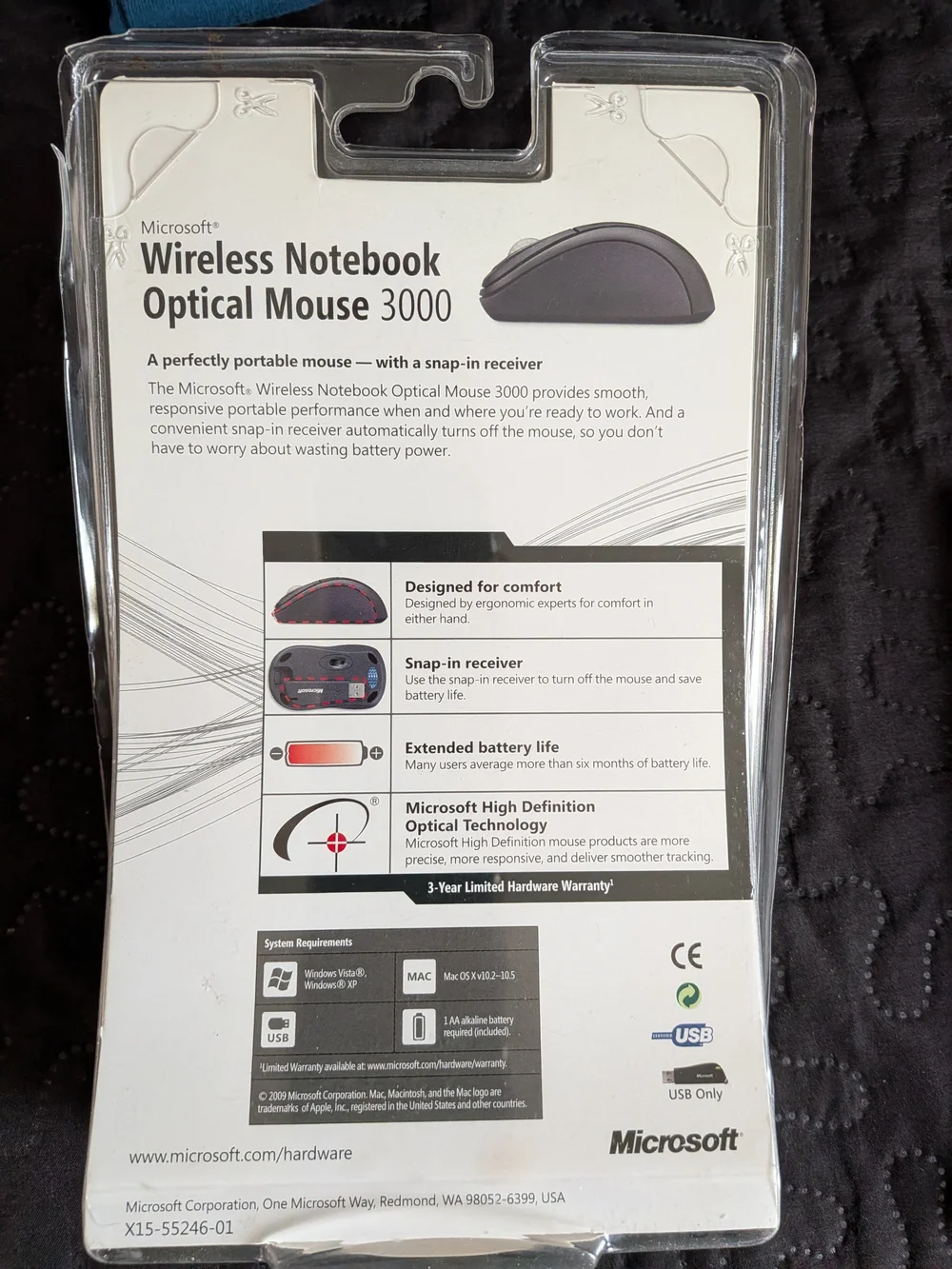 Microsoft Pink Wireless Notebook Optical Mouse 3000